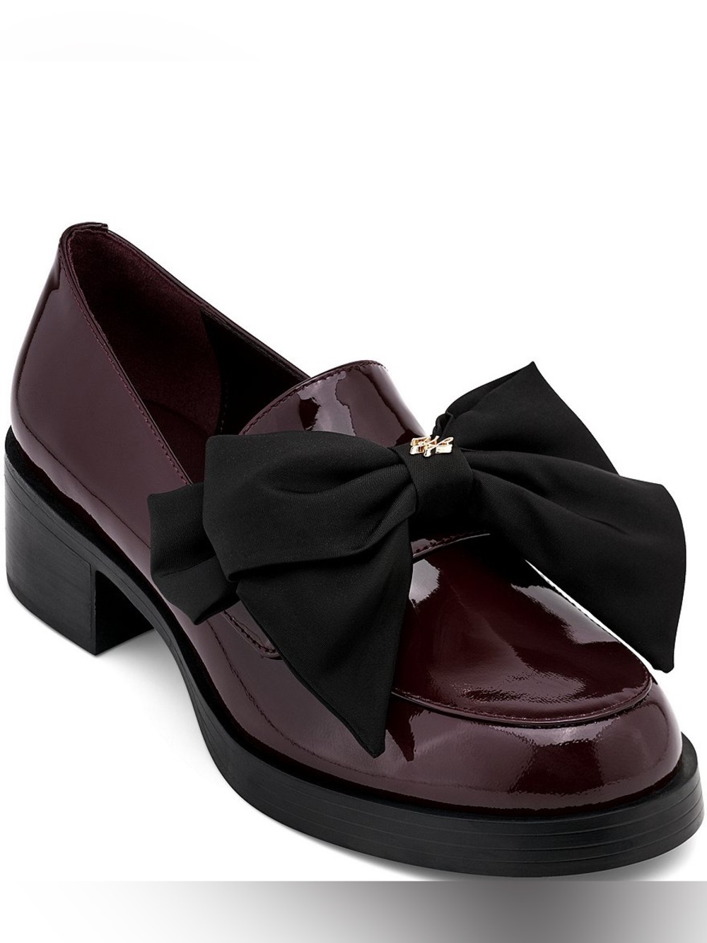 NWT KARL LAGERFELD PARIS Camilia Patent Leather Bow Detail Loafer Pumps Sz 8
